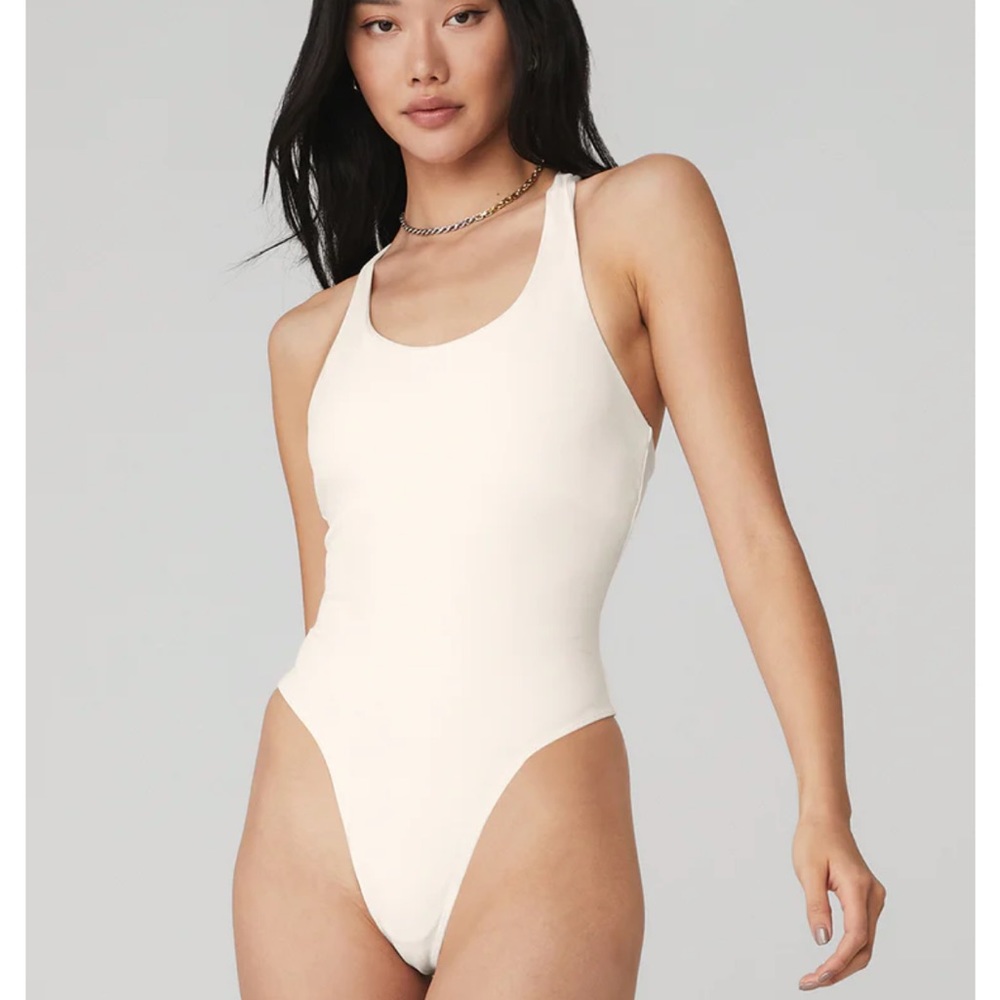 Alo white cream bodysuit tank (size s)